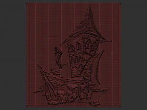 hallowen castle relief 3D Print Model
