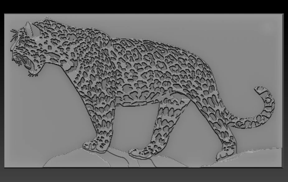 jaguar relief 3D Print Model .c4d .max .obj .3ds .fbx .stl .blend 