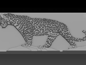 jaguar relief Model Cetak 3D