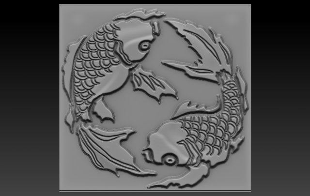 japan fish relief 3Dプリントモデル .c4d .max .obj .3ds .fbx .stl .blend 
