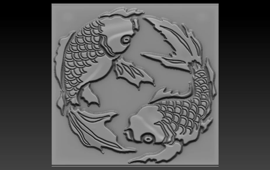 japan fish relief 3D Print Model .c4d .max .obj .3ds .fbx .stl .blend