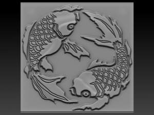 japan fish relief Model do druku 3D