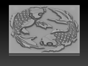 japan fish relief 3Dプリントモデル