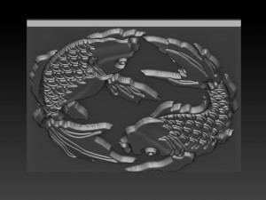 japan fish relief 3Dプリントモデル
