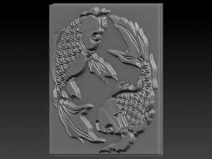 japan fish relief 3Dプリントモデル