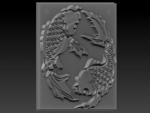 japan fish relief 3Dプリントモデル
