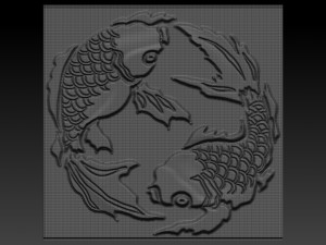 japan fish relief 3Dプリントモデル