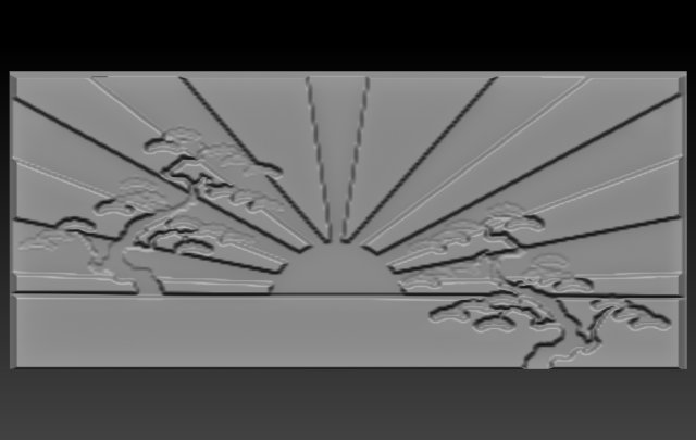 japan sun relief Model Cetak 3D .c4d .max .obj .3ds .fbx .stl .blend 