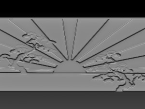 japan sun relief 3D 프린트 모델