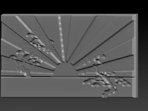 japan sun relief 3D Print Model