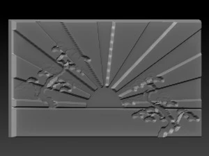 japan sun relief 3D Print Model