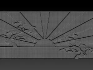 japan sun relief 3D Print Model