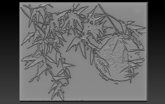 japan tree relief 3D Print Model .c4d .max .obj .3ds .fbx .stl .blend 
