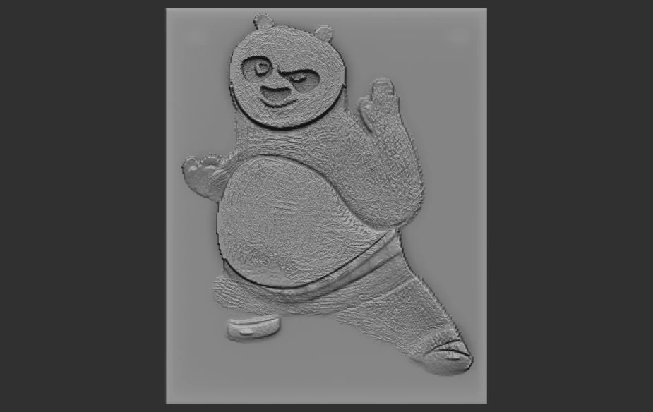 kungfu panda relief 3D Print Model .c4d .max .obj .3ds .fbx .stl .blend 