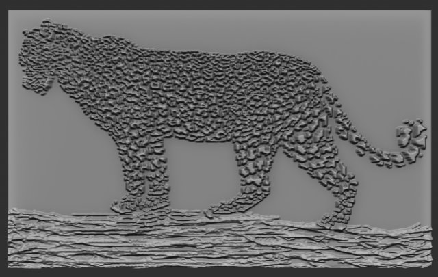 leopard relief Model Cetak 3D .c4d .max .obj .3ds .fbx .stl .blend 