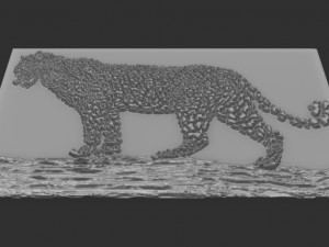 leopard relief Model Cetak 3D