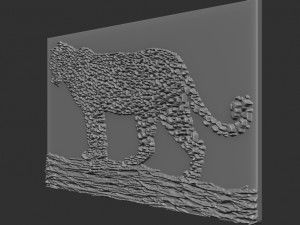 leopard relief Model Cetak 3D