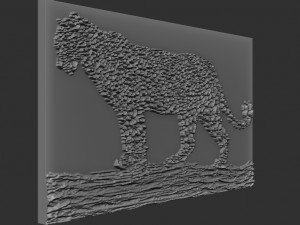 leopard relief Model Cetak 3D