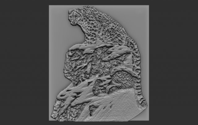 leopard relief Modello di stampa 3D .c4d .max .obj .3ds .fbx .stl .blend