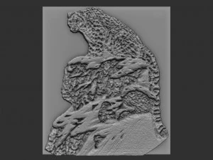 luipaard reli&euml;f 3D printmodel