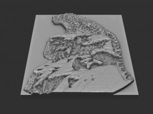 leopard relief Modello di stampa 3D