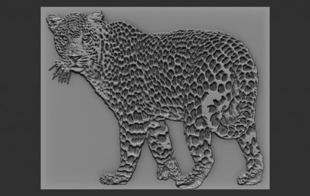 leopard relief 3D Принт Модель .c4d .max .obj .3ds .fbx .stl .blend 