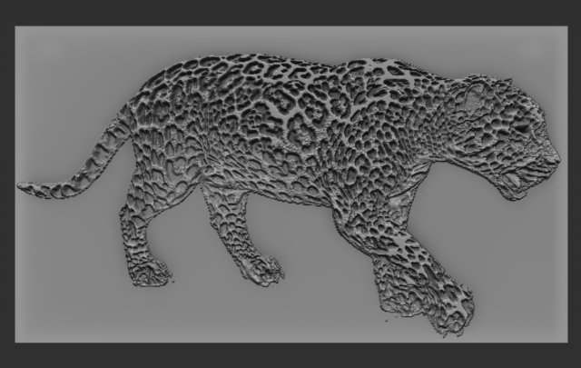 leopard relief 3D Druckmodell .c4d .max .obj .3ds .fbx .stl .blend
