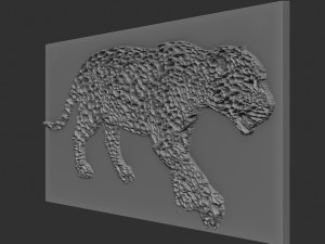 leopard relief 3D 프린트 모델