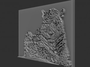 leopard relief Model Cetak 3D
