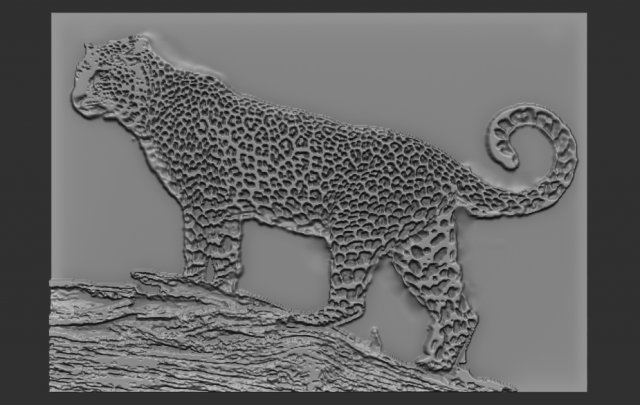 leopard relief 3D Print Model .c4d .max .obj .3ds .fbx .stl .blend 
