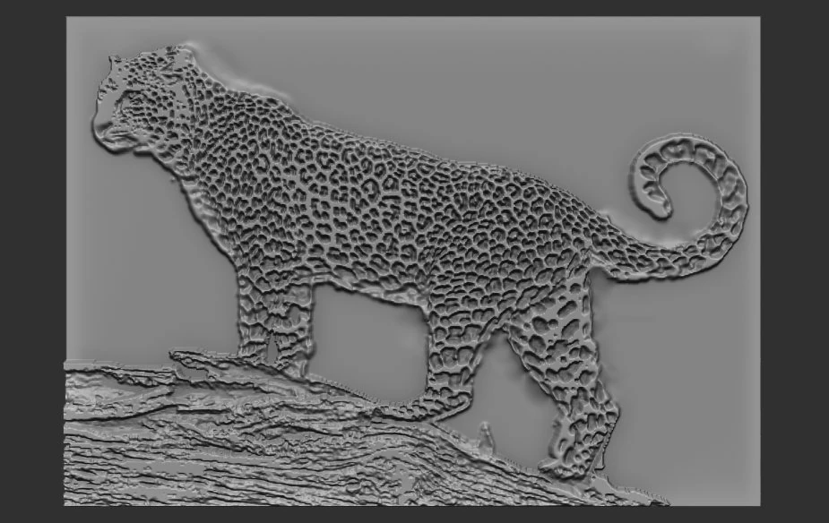 leopard relief 3D Print Model .c4d .max .obj .3ds .fbx .stl .blend 