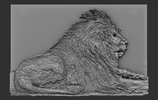 lion relief 3D 프린트 모델 .c4d .max .obj .3ds .fbx .stl .blend