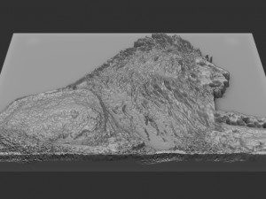 lion relief 3D 프린트 모델