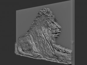lion relief 3D 프린트 모델