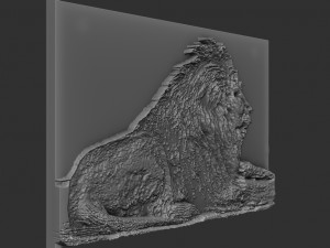 lion relief 3D 프린트 모델
