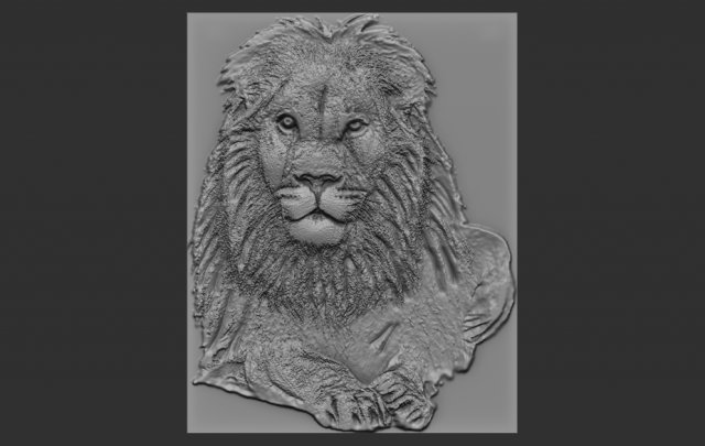 lion relief 3D Print Model .c4d .max .obj .3ds .fbx .stl .blend 