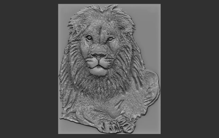 lion relief 3D Print Model .c4d .max .obj .3ds .fbx .stl .blend 