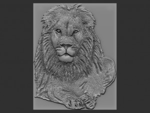 lion relief 3D प्रिंट मॉडल
