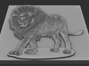 lion relief 3Dプリントモデル