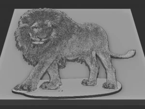 사자 구호 3D 프린트 모델