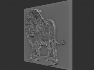 lion relief 3Dプリントモデル