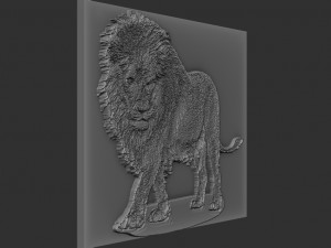 lion relief 3Dプリントモデル