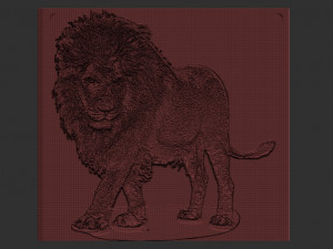 lion relief 3Dプリントモデル