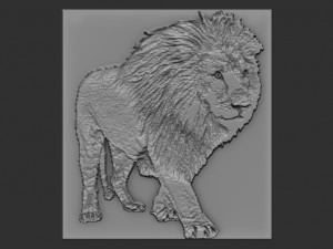 lion relief 3Dプリントモデル