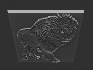 lion relief Modello di stampa 3D