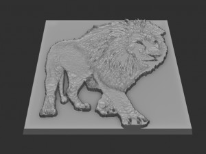 lion relief Modello di stampa 3D