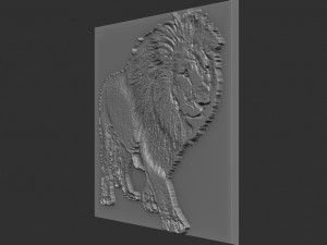lion relief Modello di stampa 3D