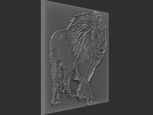lion relief Modello di stampa 3D
