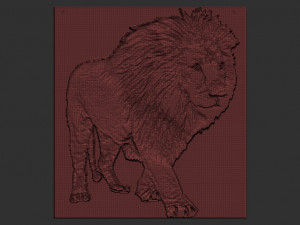 lion relief Modello di stampa 3D
