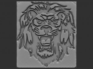 lion head relief 3D प्रिंट मॉडल